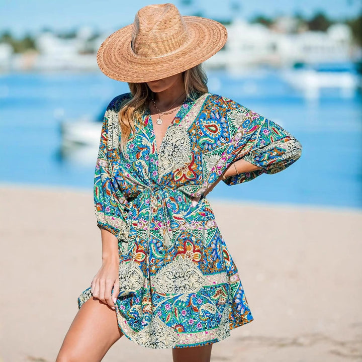 Chic Bohemian Tie Beach Dress for Women