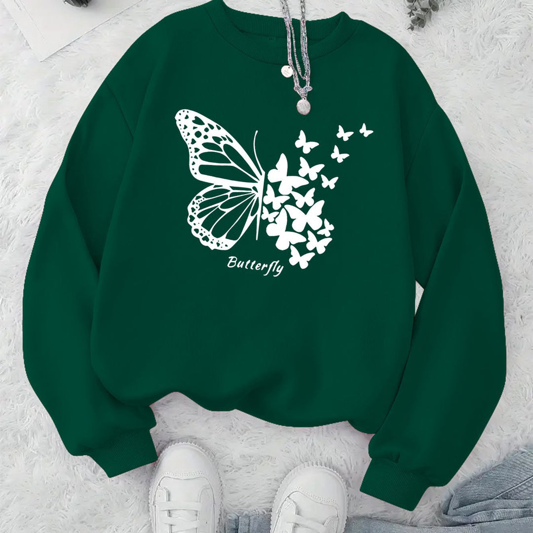 Sweatshirt femme avec motif papillon créatif et coupe décontractée Chic & Stil