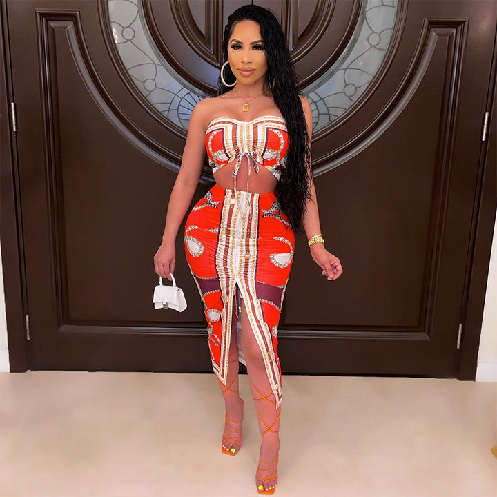 Two-piece strapless dress set Lune London