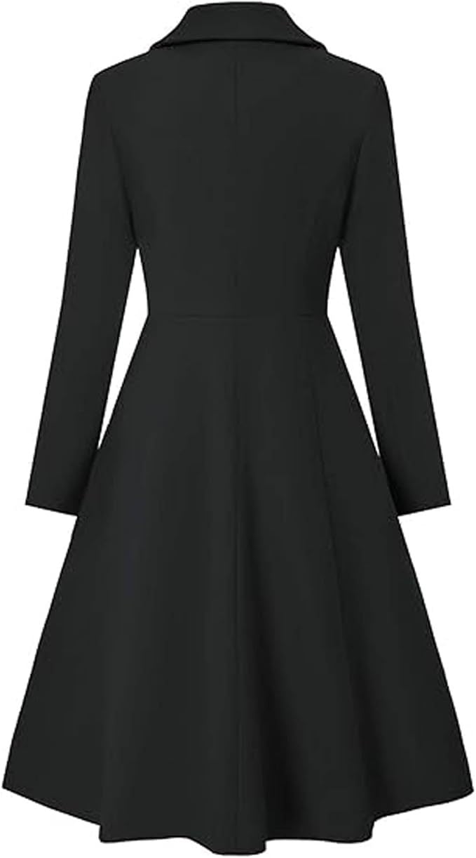 Ladies Elegant Oversized Coat with Double Row of Buttons Lune London