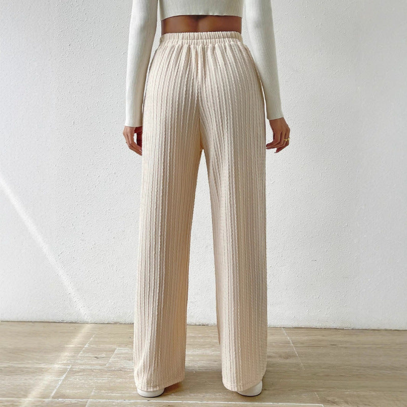 Comfortable casual pants for women in ribbed design Lune London