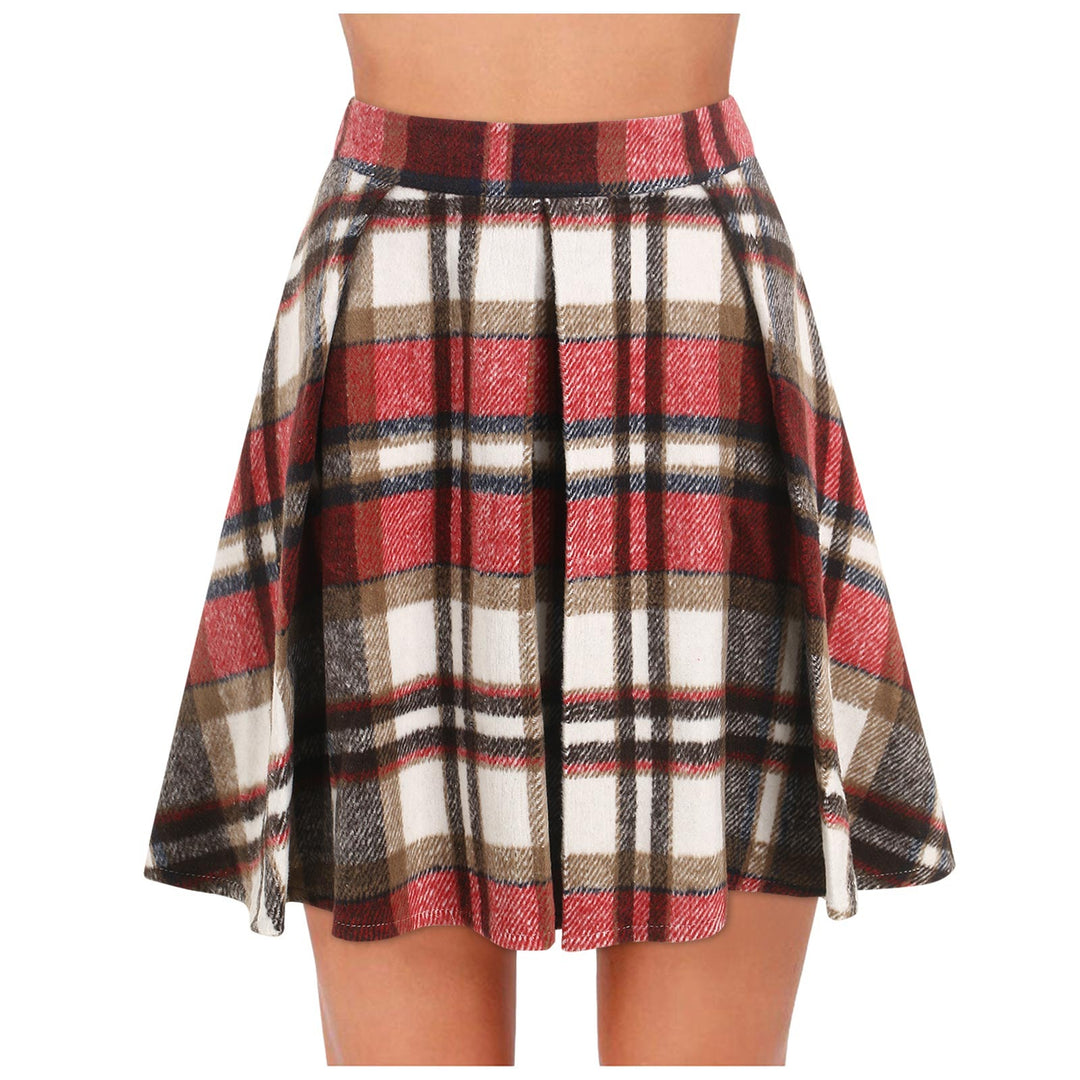 Lune London women’s A-line flared check skirt