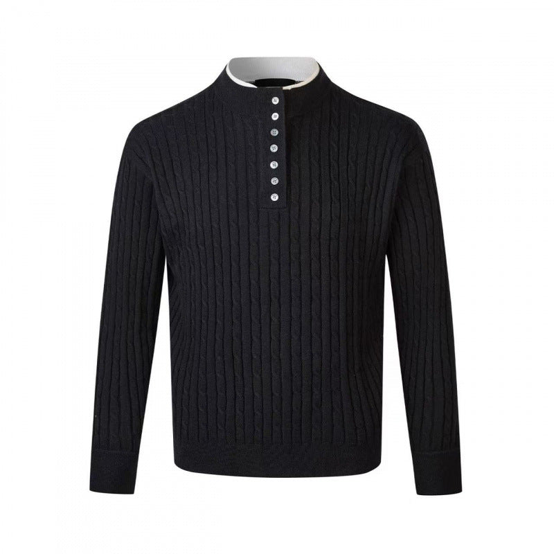Fine knit sweater for men with decorative button details Lune London
