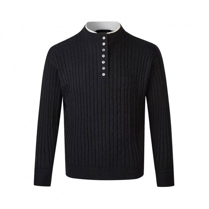 Fine knit sweater for men with decorative button details Lune London