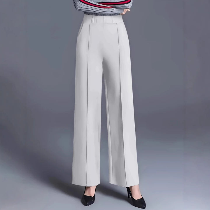 Women's Wide High-Waisted Trousers with Elegant Pleats Lune London