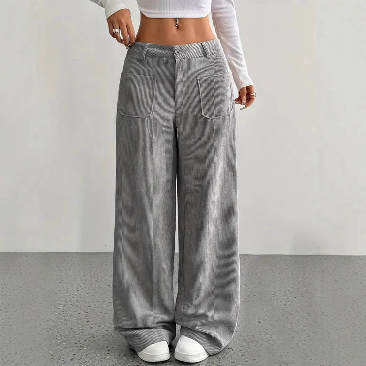 Wide corduroy pants for women with pockets Lune London