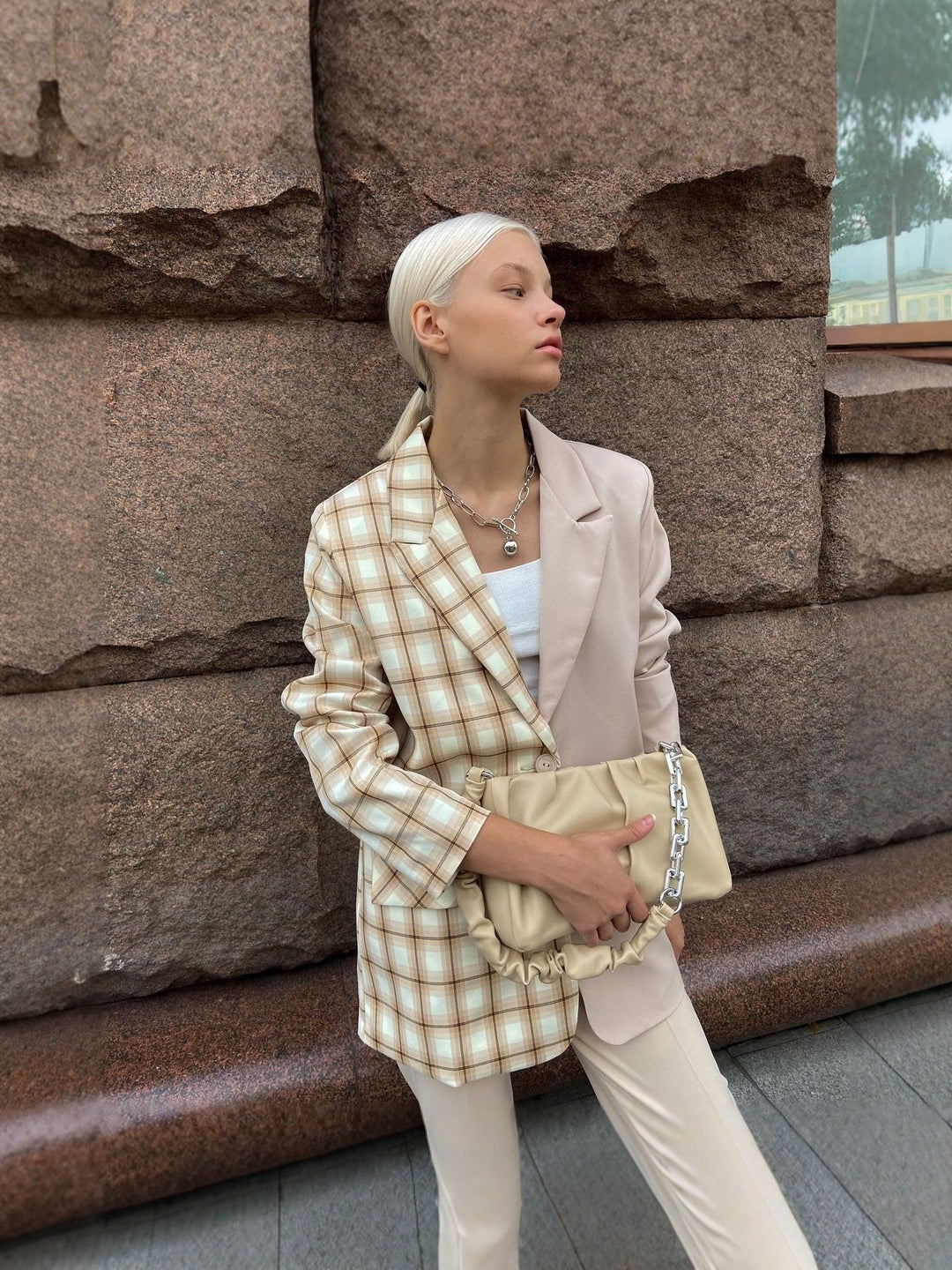 Checkered blazer for women with a soft cut Lune London