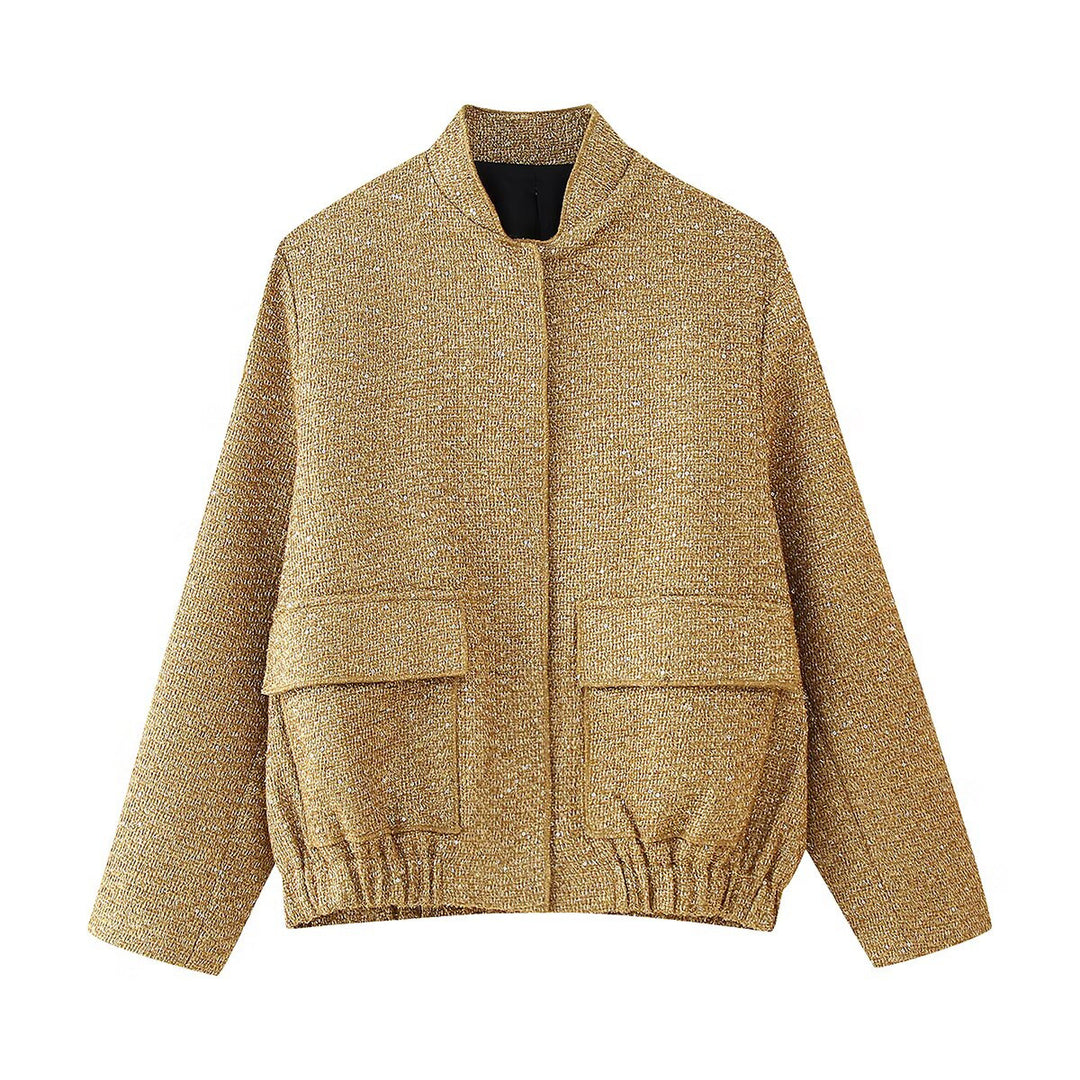 Utility jacket for women with elastic waistband and patch pockets Lune London