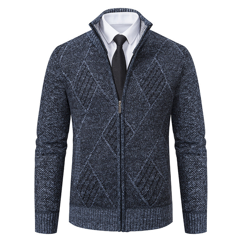 Men's Cardigan with Modern Pattern and Slim Fit Lune London