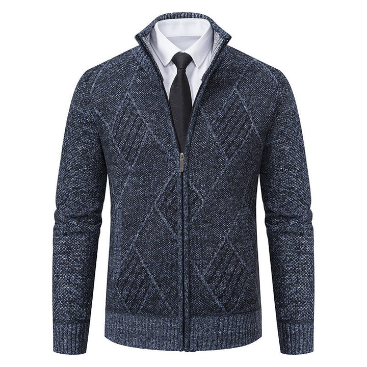 Men's Cardigan with Modern Pattern and Slim Fit Lune London