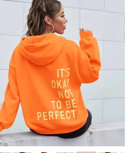 Women’s hoodie with motivational lettering and cozy lining Lune London