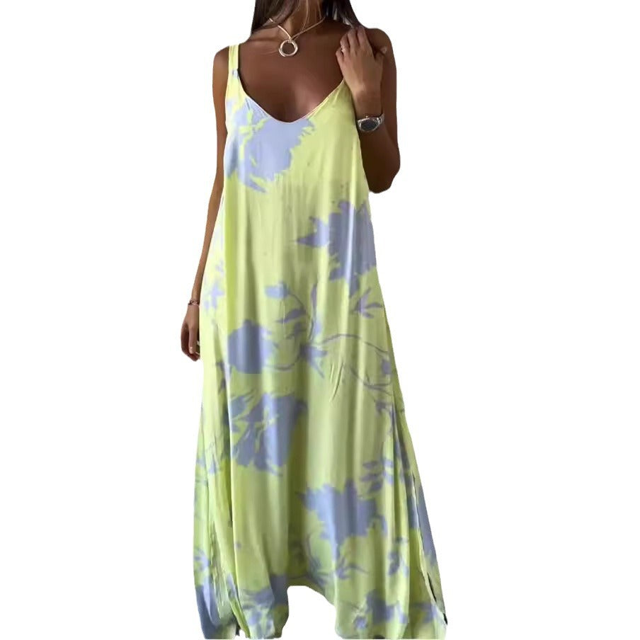 Maxi dress for women with floral pattern and fluid cut Lune London