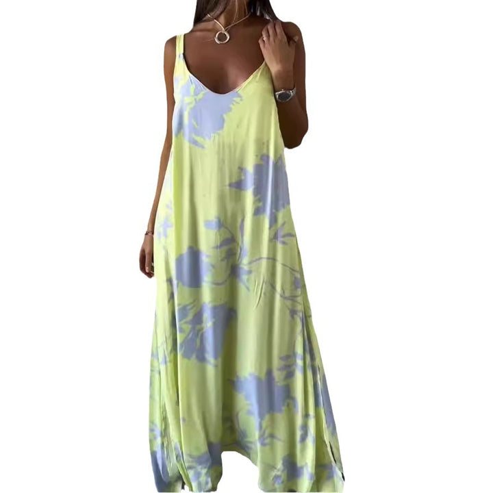 Maxi dress for women with floral pattern and fluid cut Lune London