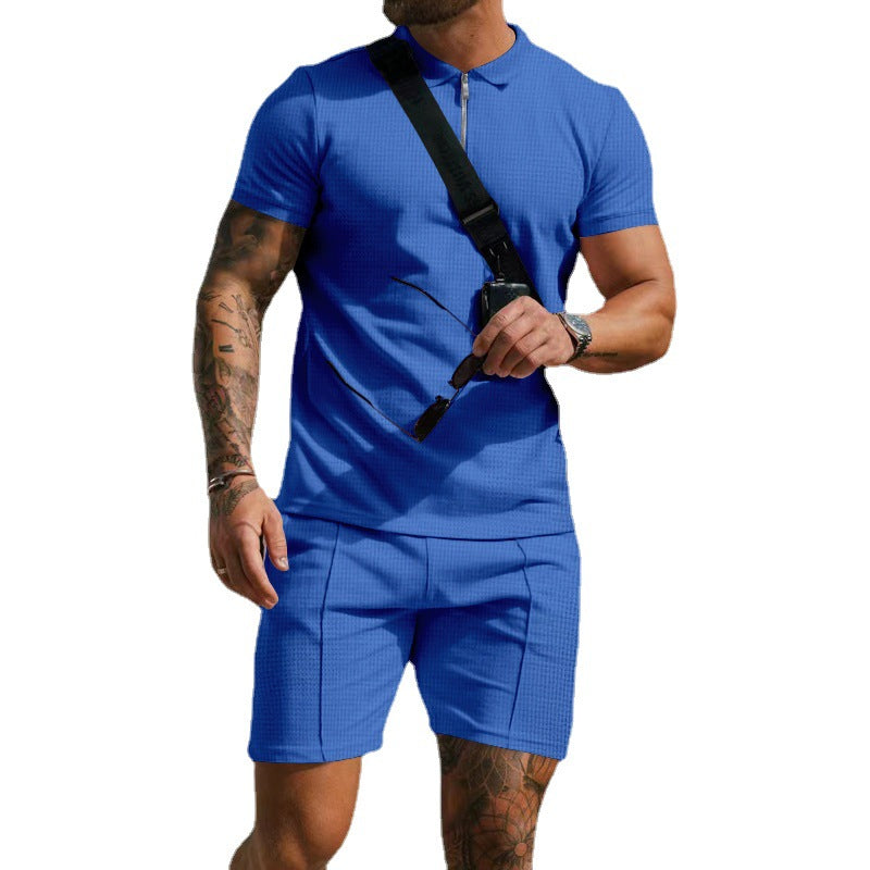Men's polo shirt in structured fabric with practical side pockets Lune London