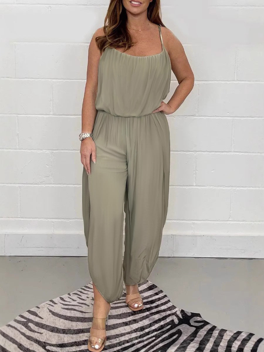 Women's jumpsuit with an elegant and fluid cut and adjustable straps Lune London