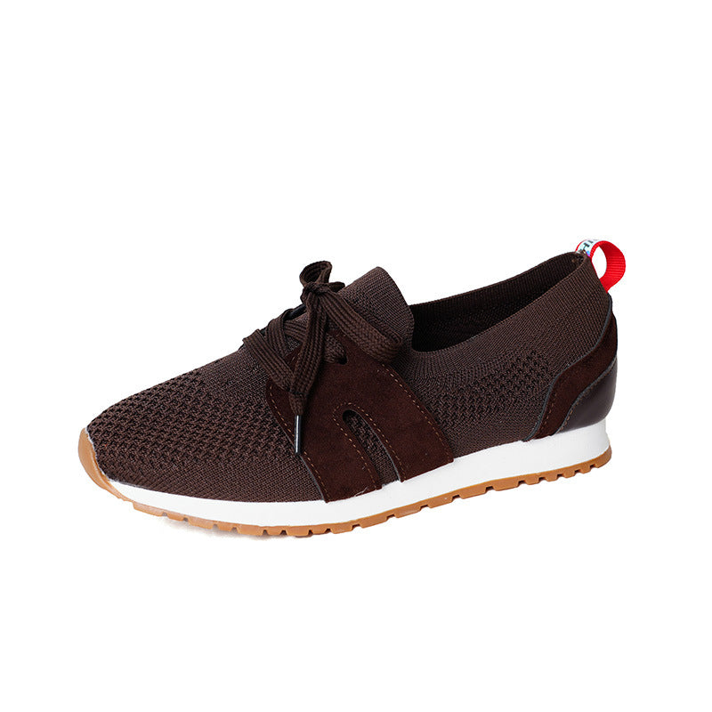 Women's sports sneakers with a breathable knitted upper and elastic accents Lune London