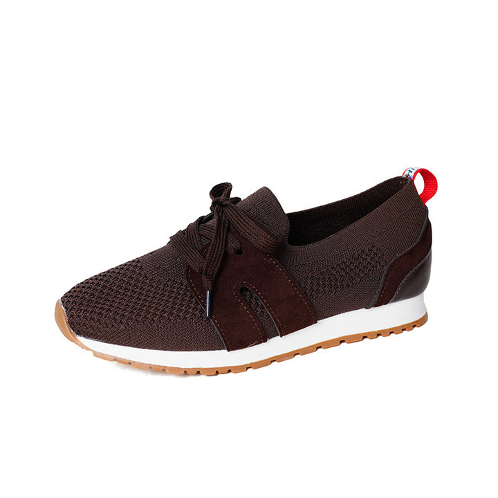 Women's sports sneakers with a breathable knitted upper and elastic accents Lune London