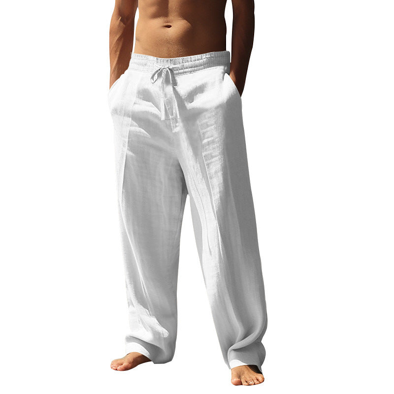 Casual linen pants for men with elastic waistband Lune London