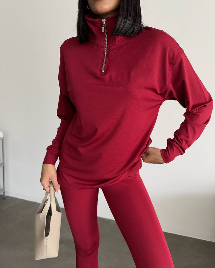 Ladies sporty hoodie with high collar Lune London