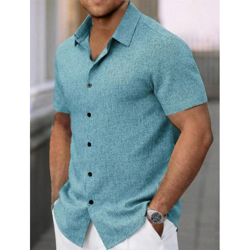Short sleeve shirt for men in textured fabric Lune London
