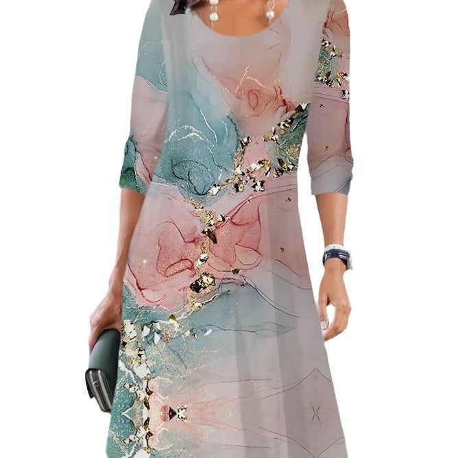 A-line dress for women with a delicate floral pattern Lune London