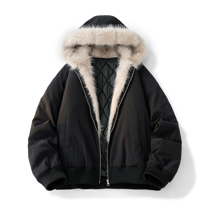 Ladies Soft down jacket with faux fur collar Lune London