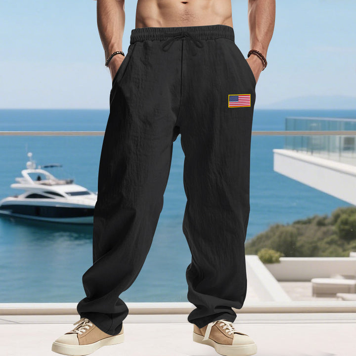 Casual beach pants for men with elastic waistband and side pockets Lune London