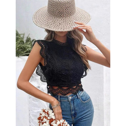 Women Short Blouse Lace Detail Lune London