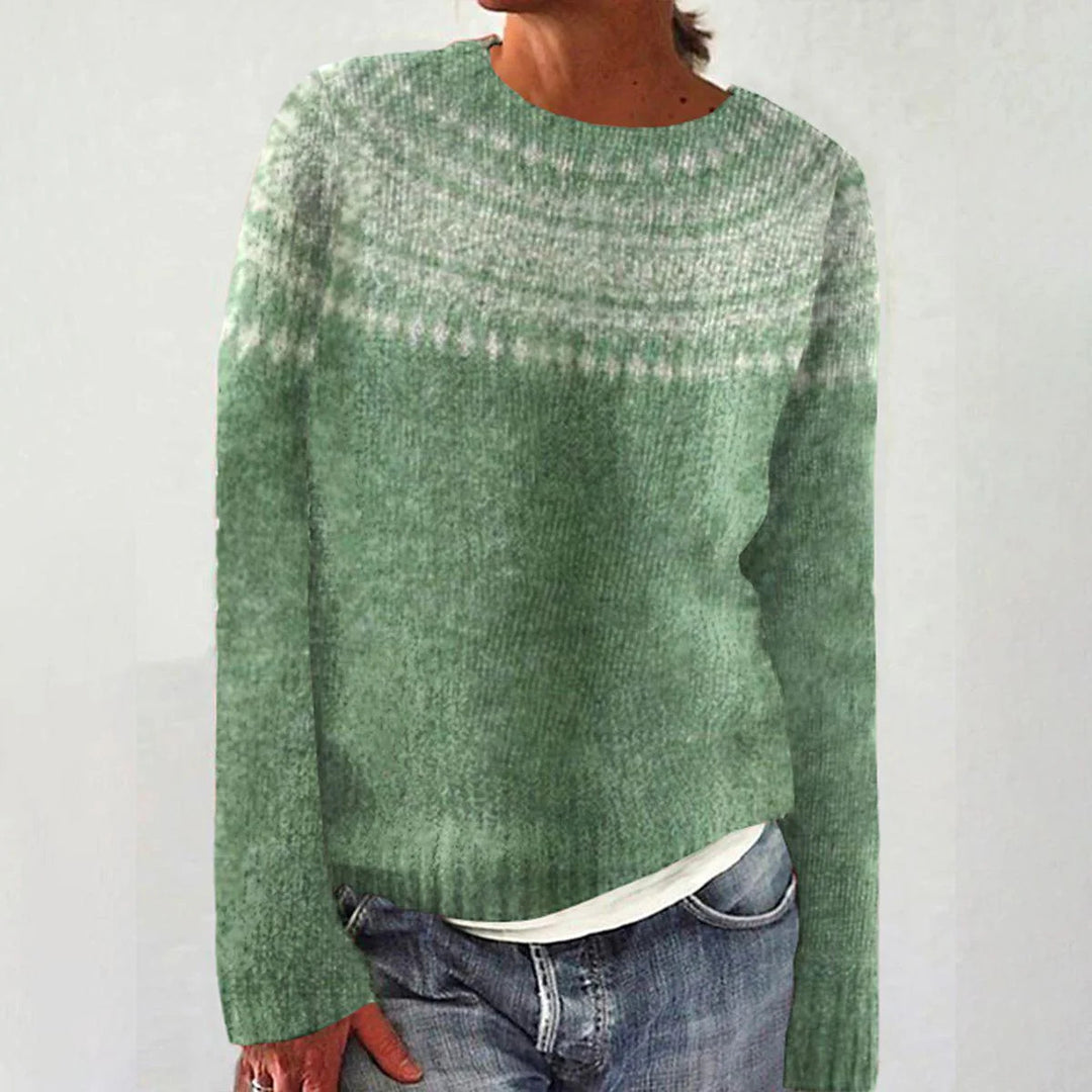 Pull en tricot doux pour femmes avec une broderie unique de flocon de neige Chic & Stil