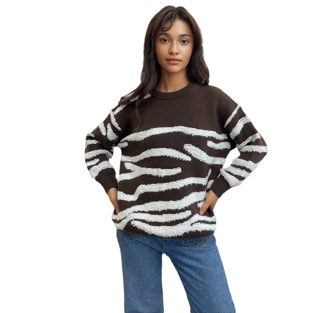 Knitted sweater for ladies with a creative textured pattern Lune London