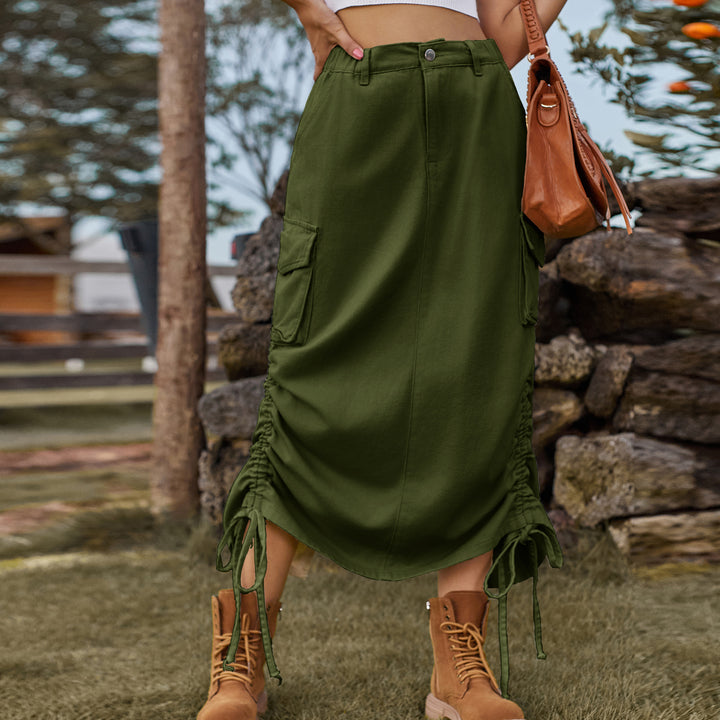 Cargo skirt for women with adjustable waist and practical side pockets Lune London