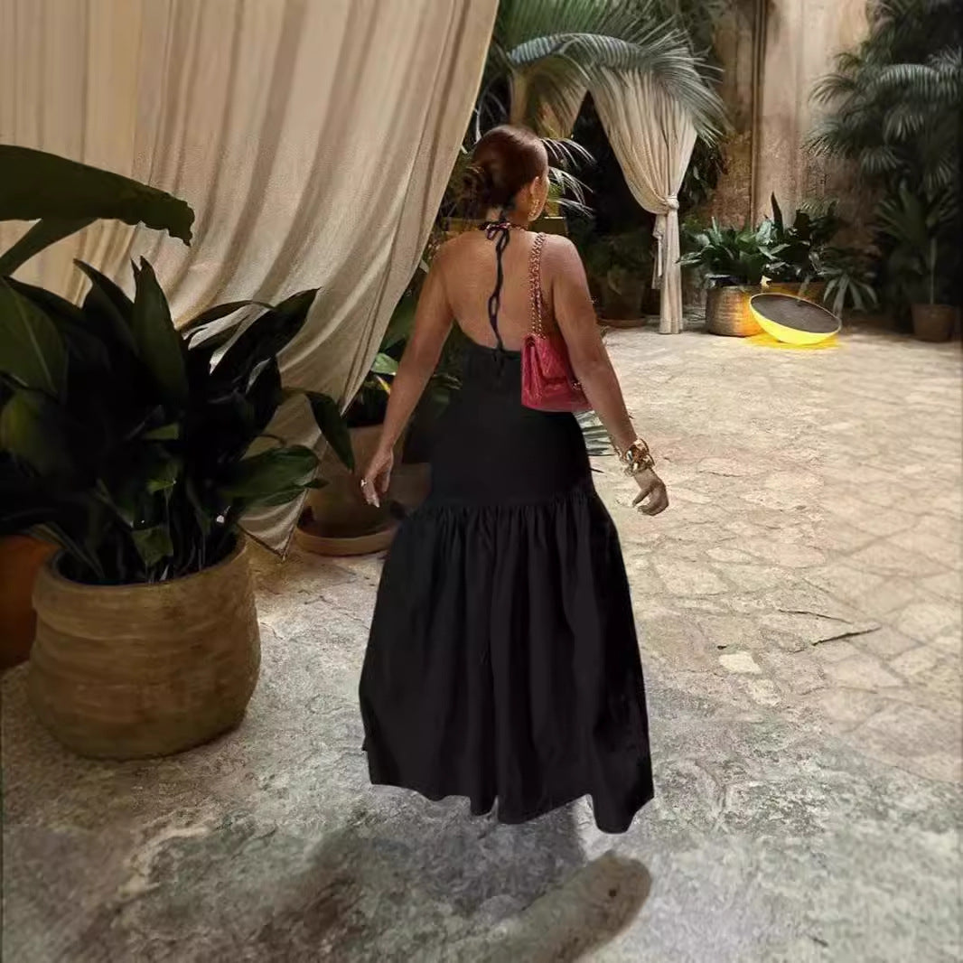 Ladies Elegant Beach Dress with Side Split and Deep V Neck Lune London