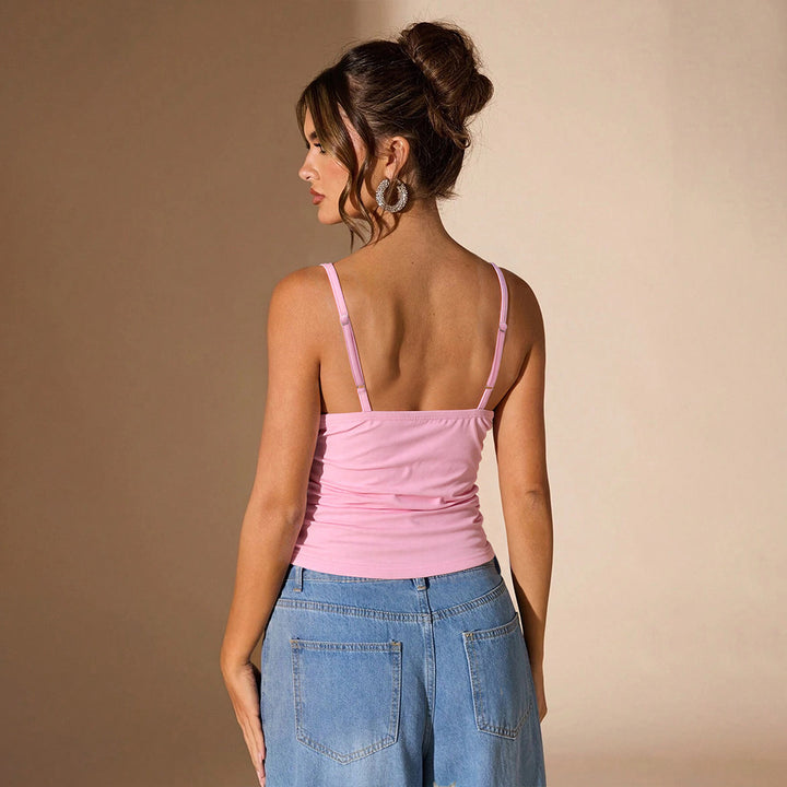 Sleeveless top for women with deep V-neck and trendy spaghetti straps Chic & Stil