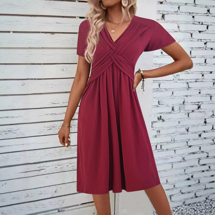 Women’s jumpsuit with a fitted wrap design and an elegant V neckline Lune London