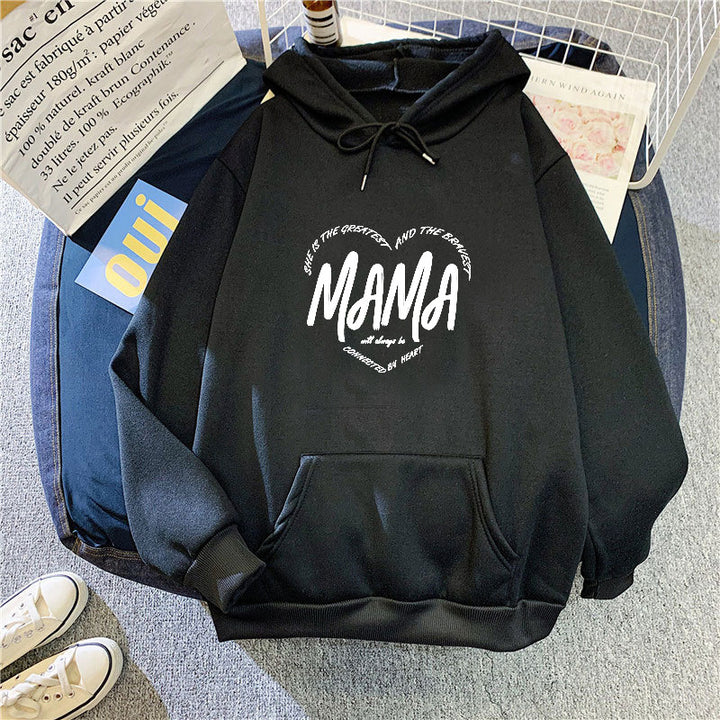 Women's hooded sweatshirt with creative mama motif Chic & Stil