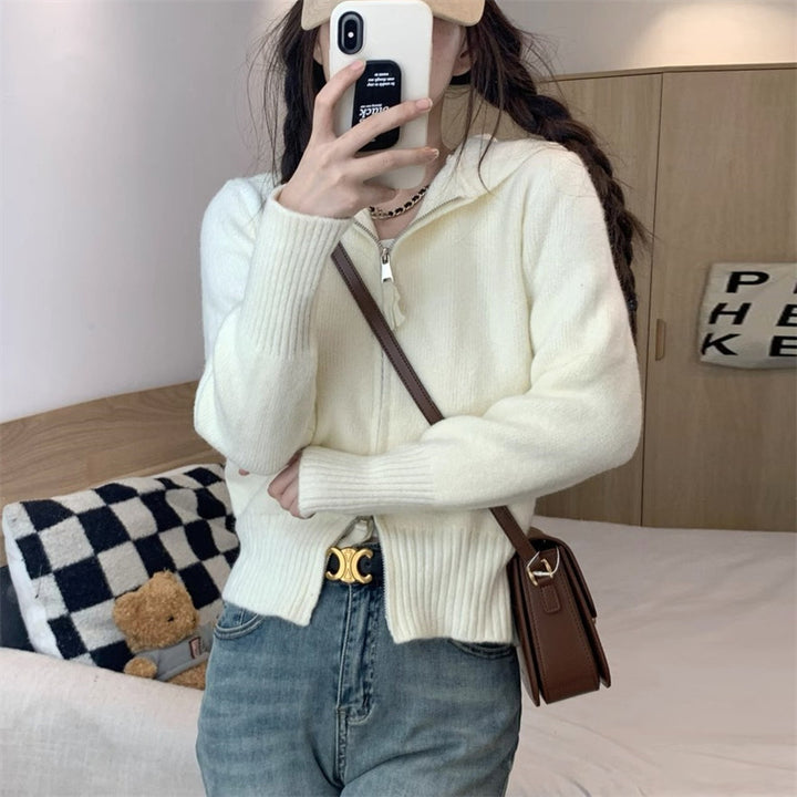 Cardigan pour femmes en tissu de haute qualité avec fermeture éclair à la mode Chic & Stil