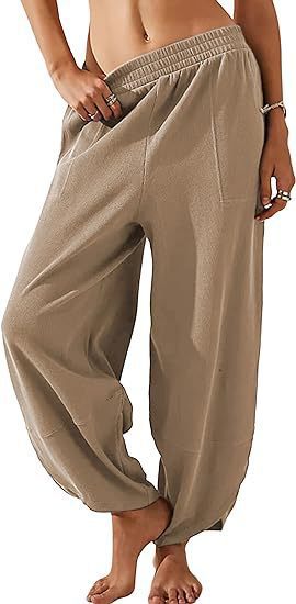 Loose lounge pants for women with elastic waist and pockets Lune London