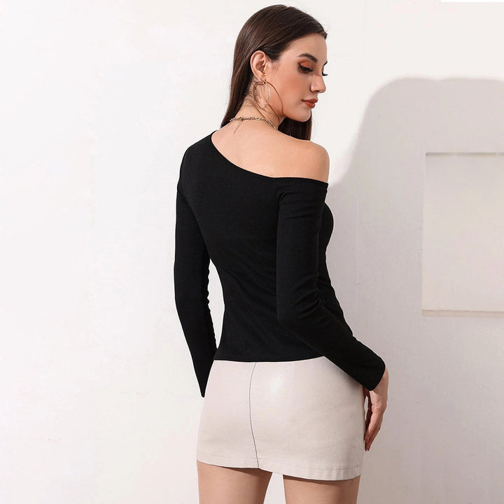 Asymmetrical long sleeve top for women with elegant cut Chic & Stil