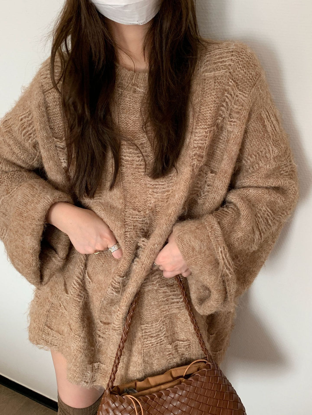Oversized knit sweater for women in a casual style