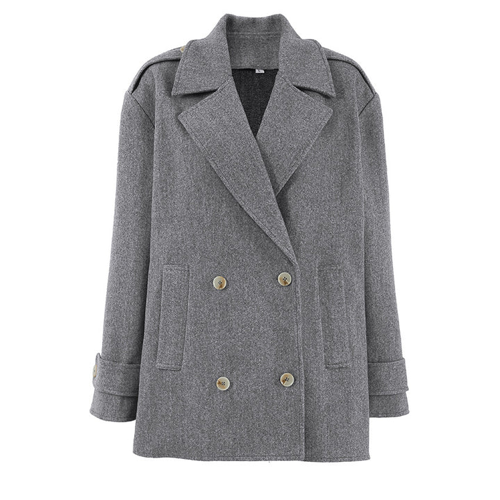 Oversized wool blazer jacket for women with double-breasted buttons Lune London