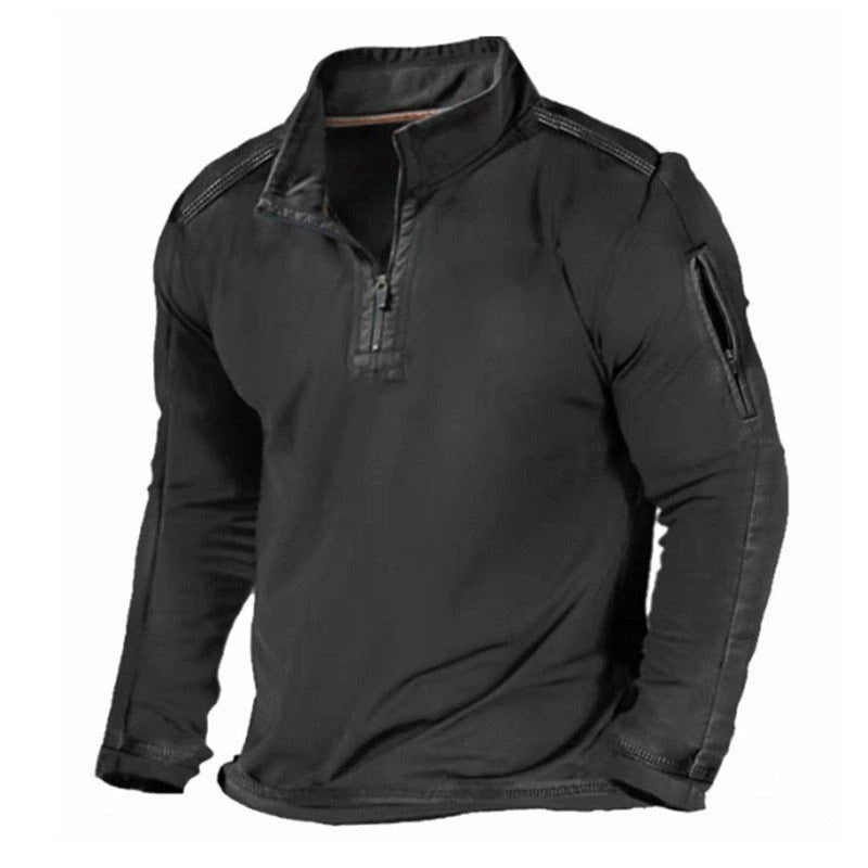 Functional sweater for men with half-zip and practical pockets Lune London