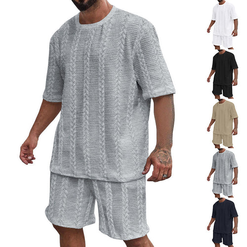 Men's comfortable knit set with cropped top and shorts Lune London
