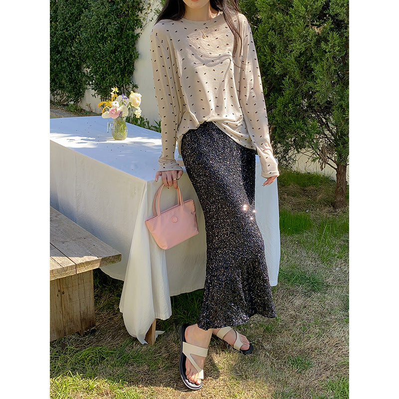 Ladies elegant maxi dress with sparkling accents Chic & Stil