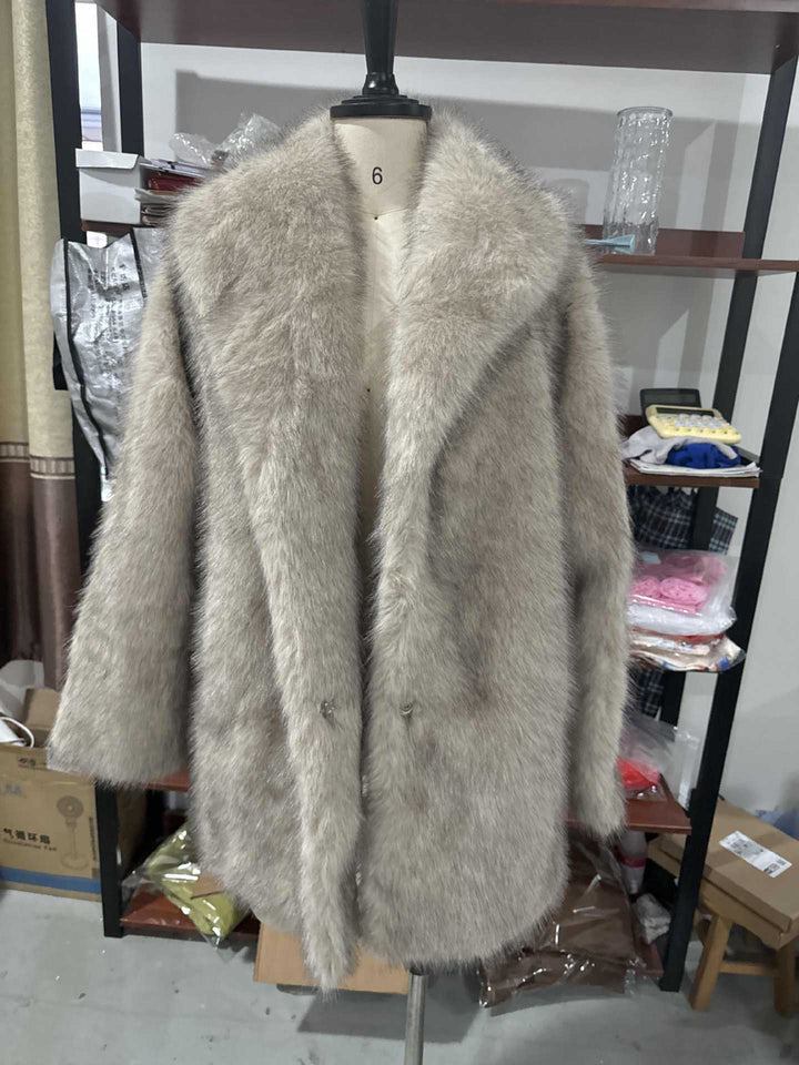 Ladies Comfortable Faux Fur Coat Lune London