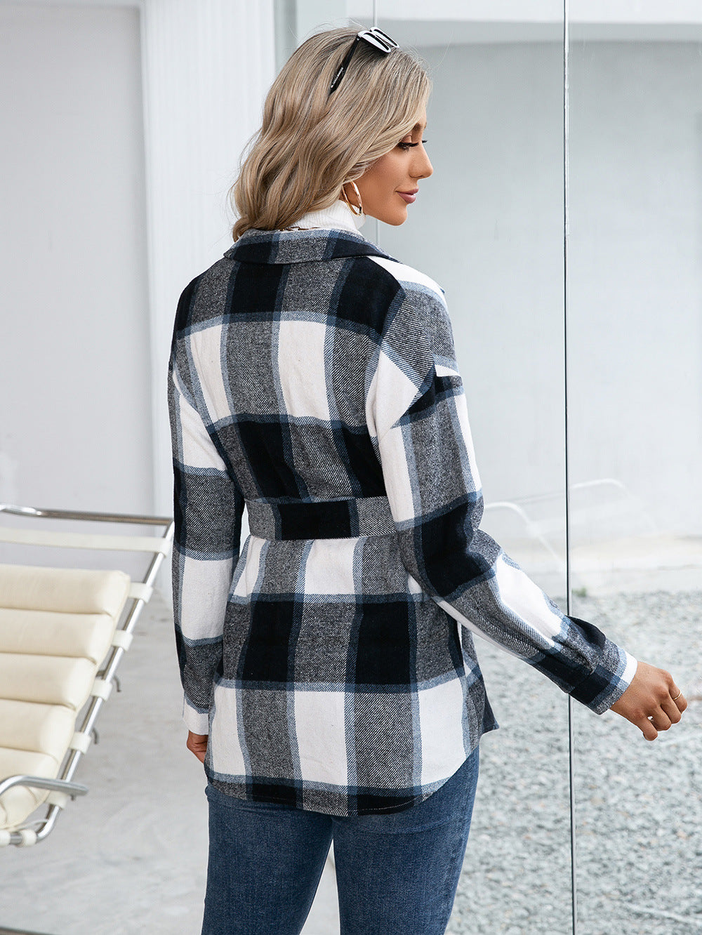 Checked shirt for women with pockets and trendy cut Lune London