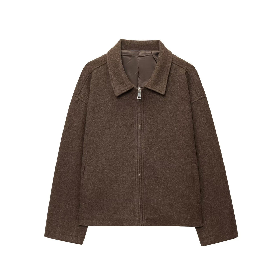 Femmelle casual jacket with high collar and practical side pockets Lune London
