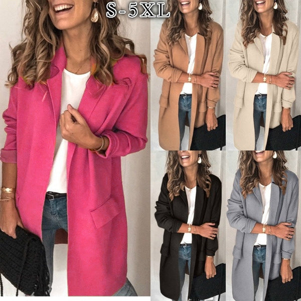 Elegant long women's coat with pockets Lune London
