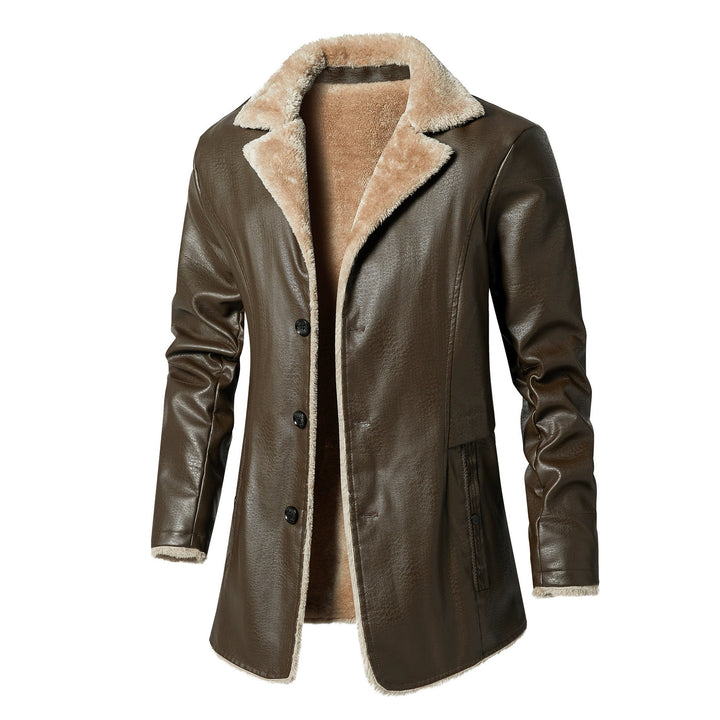 Men's synthetic leather jacket with luxurious fleece lining Lune London