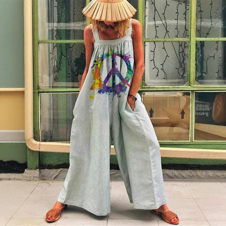 Loose jumpsuit with artistic print Lune London