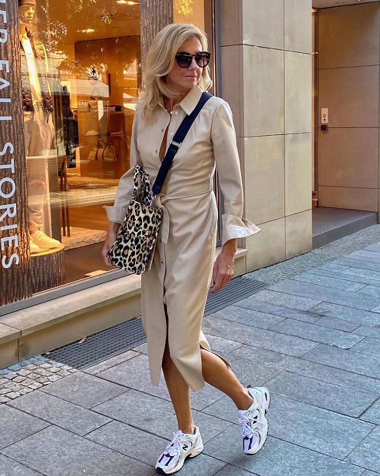 Robe chemise élégante pour femmes avec coupe ajustée et détails à la mode Chic & Stil